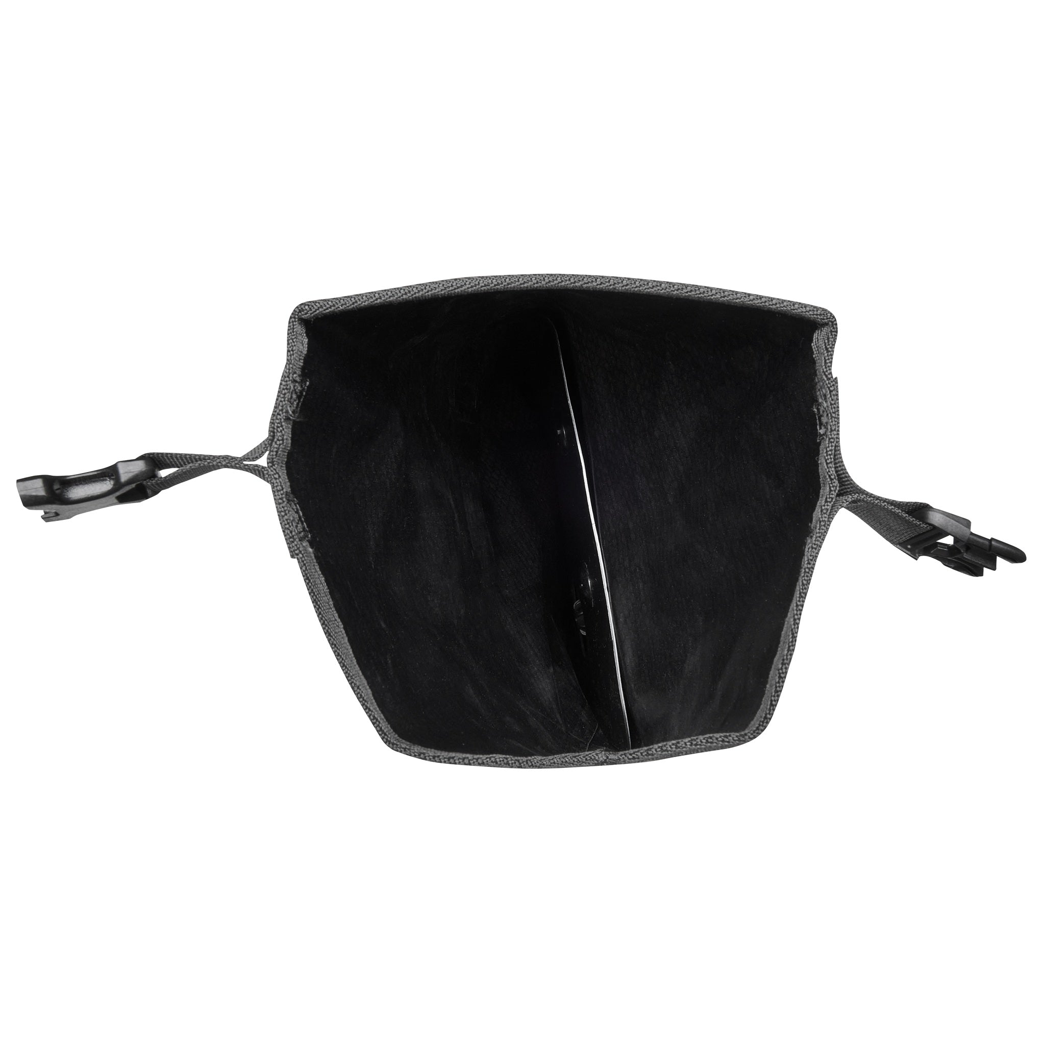 Vista interna della ORTLIEB Handlebar-Pack Flex color black-matt con struttura rinforzata e tessuto impermeabile